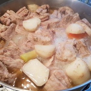 Blanquette de veau, riz.