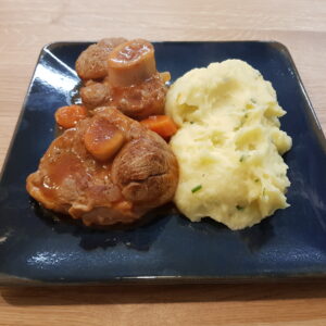 Osso bucco de veau à la purée.