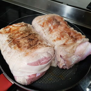 17/06  Rôti de porc sauce moutarde, riz aux champignons.